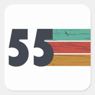 Sticker Carré Né en 1955 vintage 70e anniversaire cadeau