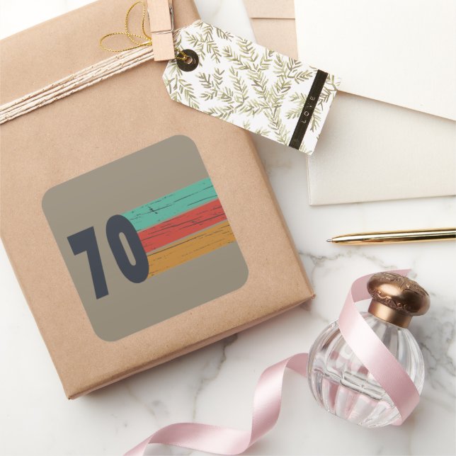 Sticker Carré Né en 1970 cadeau d'anniversaire vintage (Cadeaux)