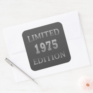 Sticker Carré Né en 1975 fête d'anniversaire