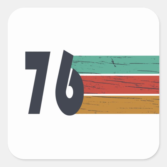 Sticker Carré Né en 1976 cadeau d'anniversaire vintage (Devant)