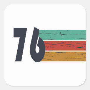 Sticker Carré Né en 1976 vintage 50e anniversaire