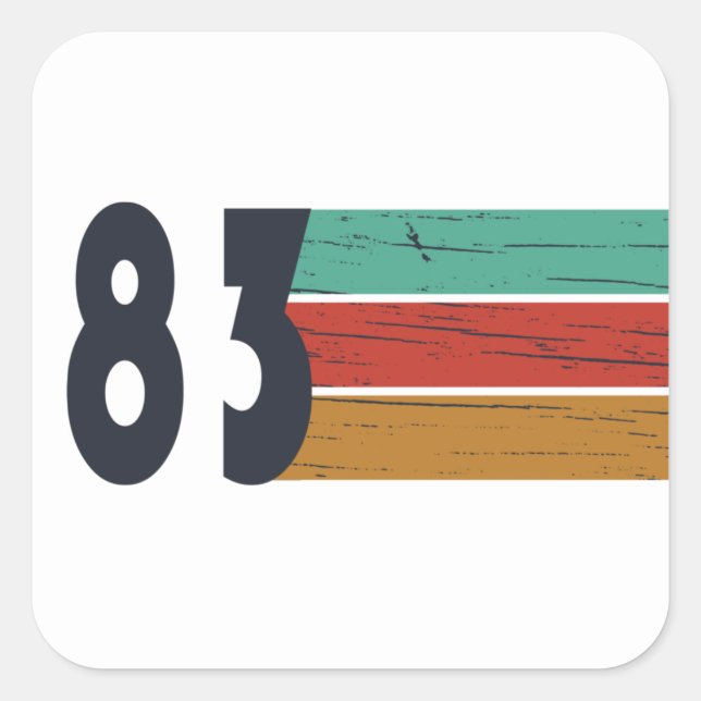 Sticker Carré Né en 1983 cadeau d'anniversaire vintage (Devant)