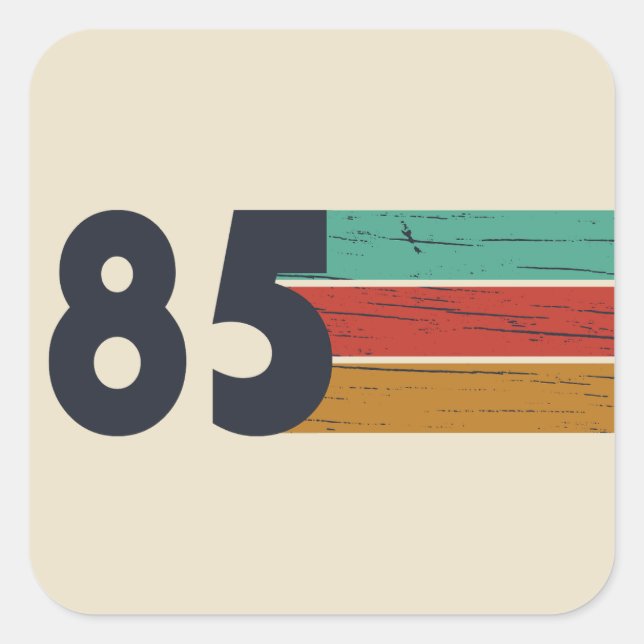 Sticker Carré Né en 1985 fête d'anniversaire vintage (Devant)