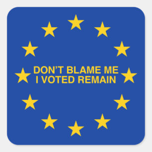 Sticker Carré Ne me blâmez pas, j'ai voté pour le Remain