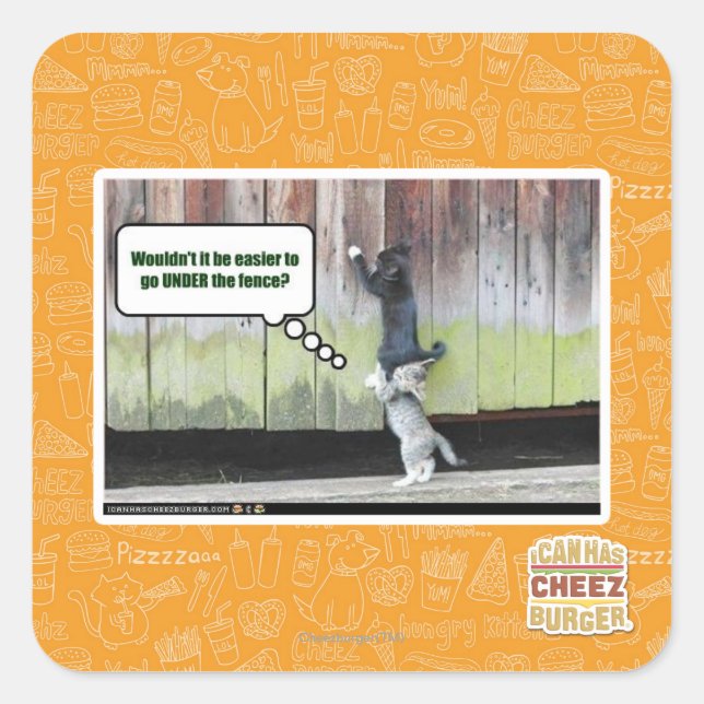 Sticker Carré Ne serait-ce pas plus facile (Devant)