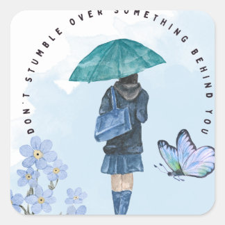 Sticker Carré Ne tombez pas sur quelque chose derrière vous