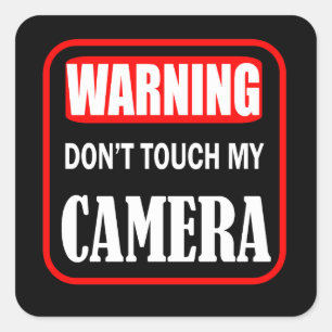 Sticker Carré ne touchez pas à mon appareil photo