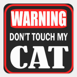 Sticker Carré ne touchez pas mon chat