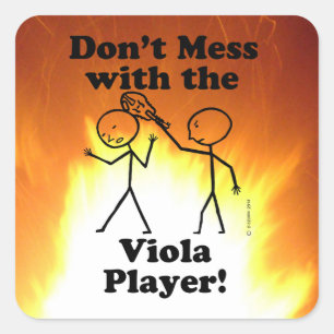 Sticker Carré Ne vous mêlez pas de l'autocollant Carré Viola Pla