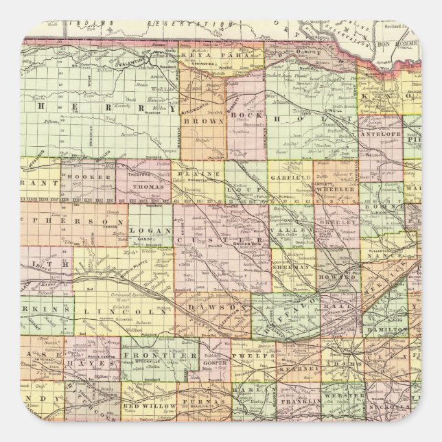 Sticker Carré Nebraska 4 (Devant)