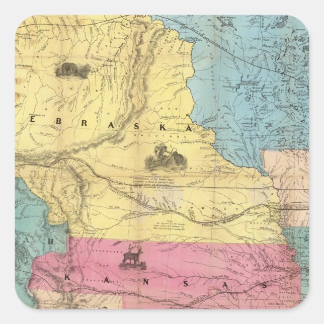 Sticker Carré Nebraska et Kansas 3 (Devant)