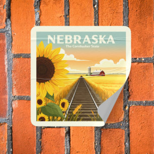 Sticker Carré Nebraska vintage