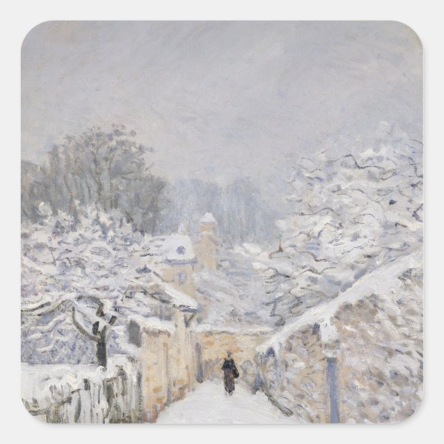 Sticker Carré Neige à Louveciennes, 1878 (Devant)