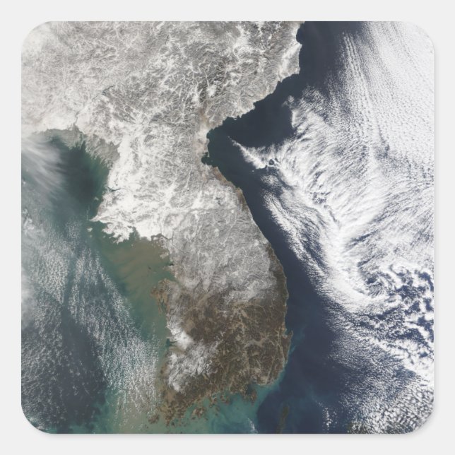 Sticker Carré Neige en Corée (Devant)