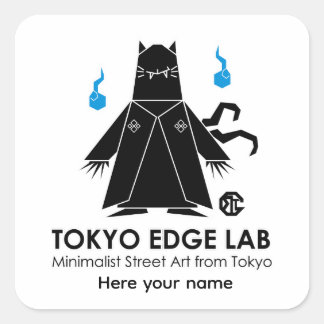 Sticker Carré Nekomata Japonais Urbain Moderne - Tokyo Edge Lab