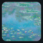 Sticker Carré Nénuphars de Claude Monet Fine Art Painting<br><div class="desc">Magnifique chef-d'oeuvre de Claude Monet - Water Lilies de son jardin à Giverny,  France. L'une des peintures d'art les plus célèbres de l'histoire de l'art et un bel exemple d'impressionnisme. C'est une oeuvre d'art merveilleuse et un grand cadeau pour les amateurs d'art.</div>