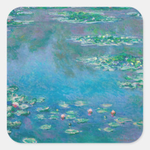 Sticker Carré Nénuphars de Claude Monet Fine Art Painting