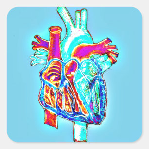 Sticker Carré Neon Hand