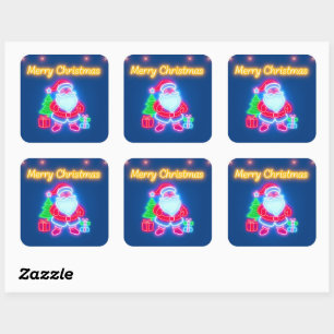 Sticker Carré Neon Modern Christmas Holiday Collection