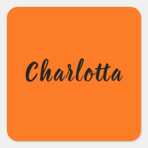 Sticker Carré Neon Sunset Orange Solide Couleur Personnalisée