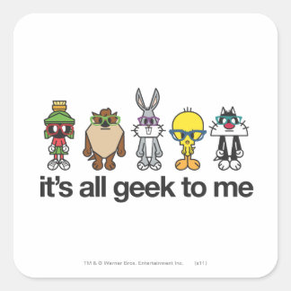 Sticker Carré Nerds LOONEY TUNES™ - Tous Geeks pour moi