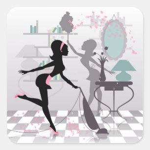 Sticker Carré Nettoyage du ressort