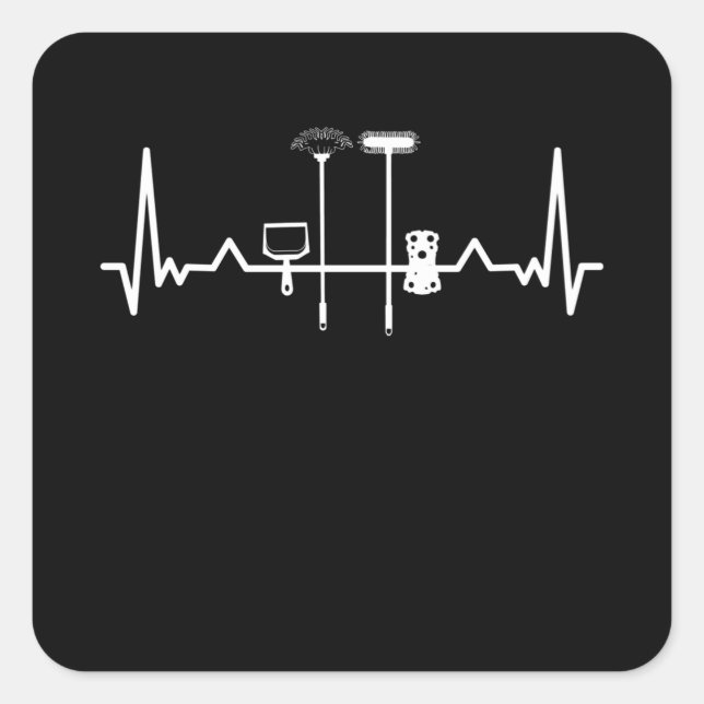 Sticker Carré Nettoyage Ménage Ménage Cadeau (Devant)