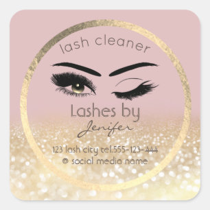 Sticker Carré Nettoyeur à éclair à évier d'or