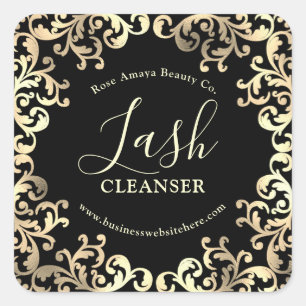 Sticker Carré Nettoyeur à fraises en or Faux décoratif de luxe