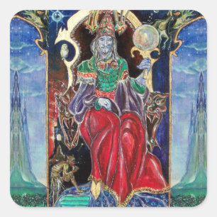 Sticker Carré NEUROMANCER, bleu rouge