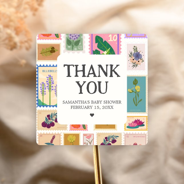 Sticker Carré New Chapter Baby Shower  (A New Chapter Begins Baby Shower Sticker)