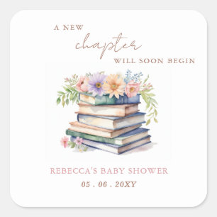 Sticker Carré New Chapter Story book Gender Neutral Baby shower