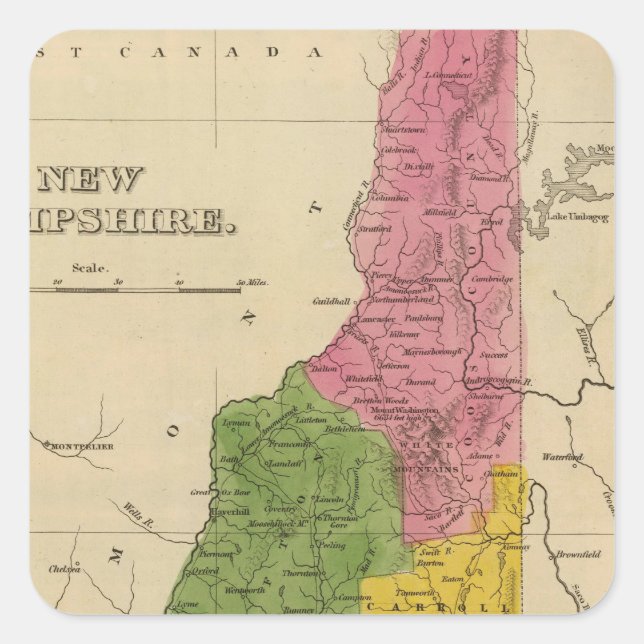 Sticker Carré New Hampshire 6 (Devant)