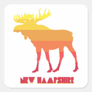 Sticker Carré New Hampshire Moose