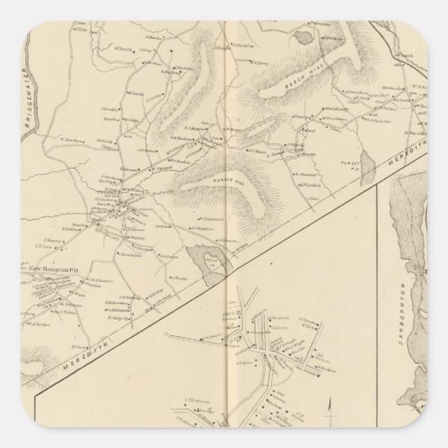 Sticker Carré New Hampton, Belknap Co (Devant)