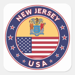 Sticker Carré New Jersey, New Jersey sticker, phone se marie,