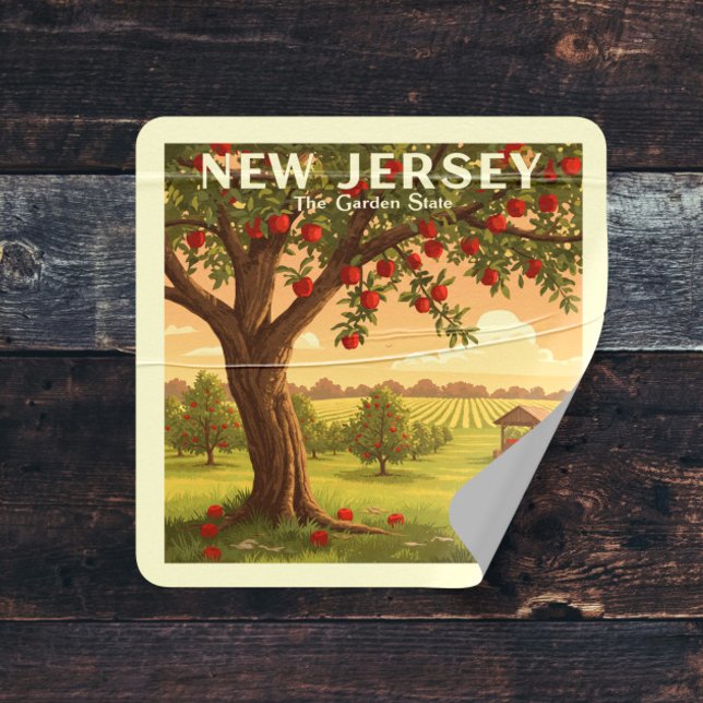 Sticker Carré New Jersey vintage (Créateur téléchargé)