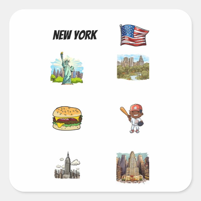 Sticker Carré New York (Devant)