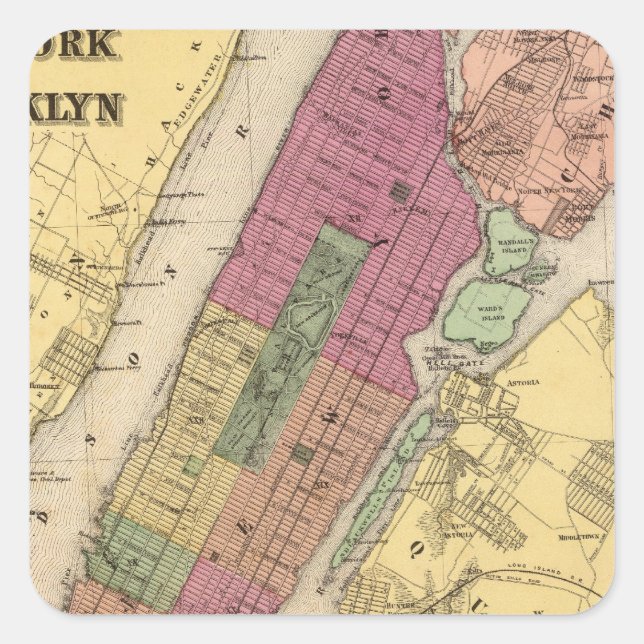 Sticker Carré New York, Brooklyn (Devant)