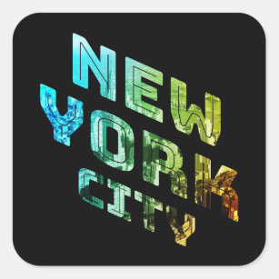 Sticker Carré New York City NYC Skyline Centre-ville Manhattan M