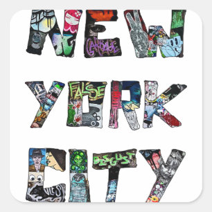 Sticker Carré New York City Street Art