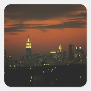 Sticker Carré New York, États-Unis. Skyline de l'Upper Manhattan