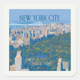 Sticker Carré New York   Profitez de Central Park