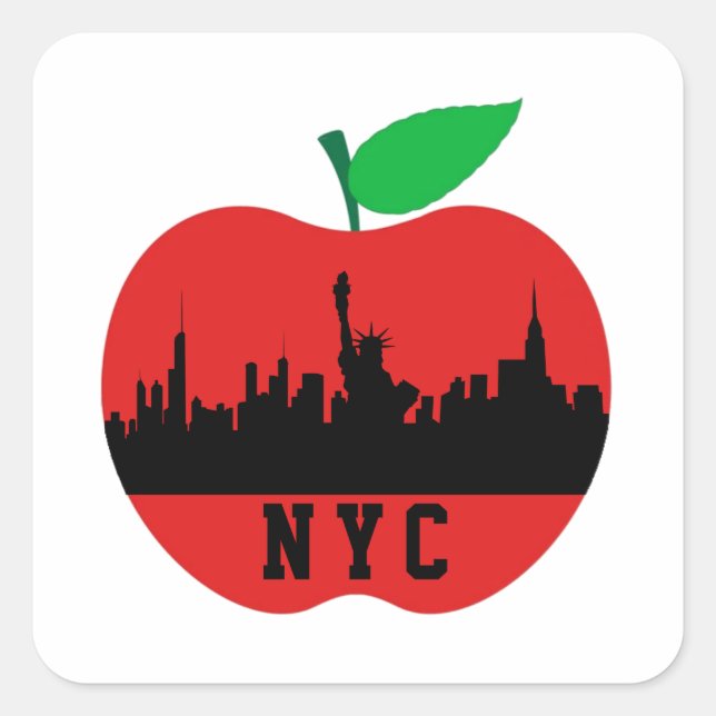 Sticker Carré New York The Big Apple - New York State (Devant)