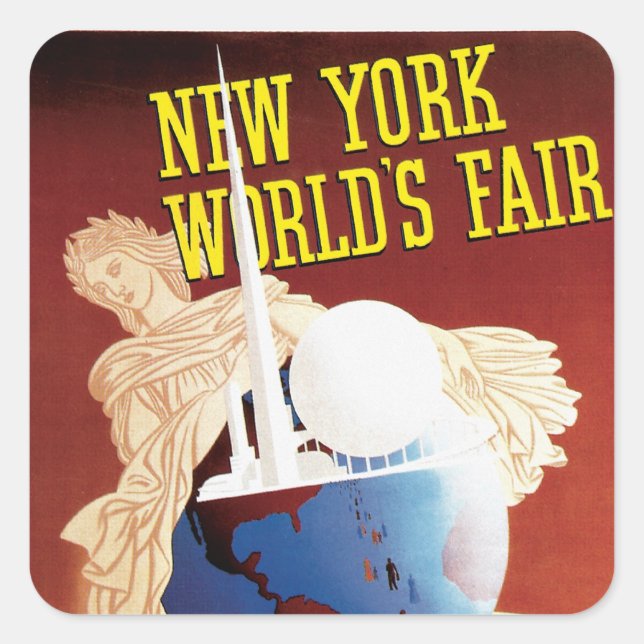 Sticker Carré New York World's Fair (Globe) (Devant)