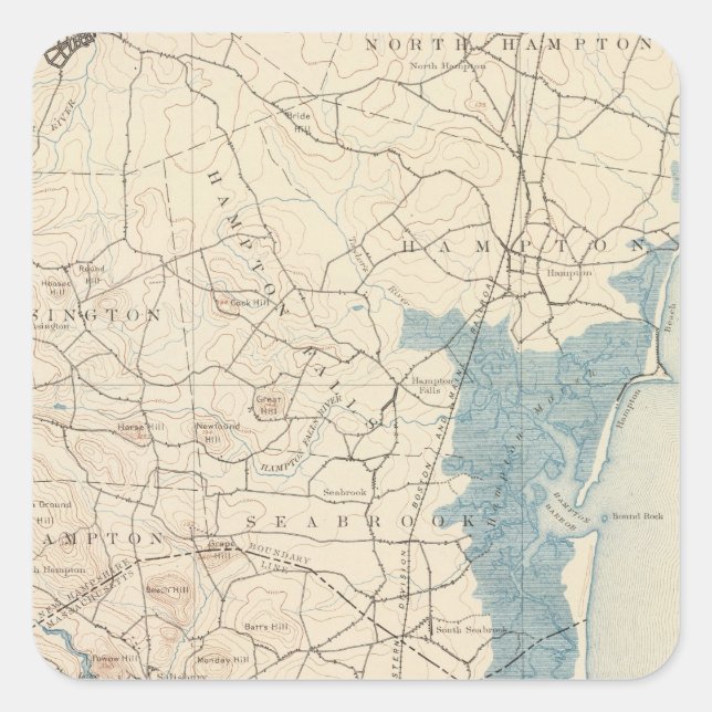 Sticker Carré Newburyport, Massachusetts (Devant)