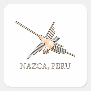 Sticker Carré Newsprint de Nazca Hummingbird