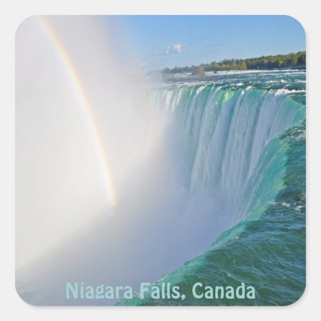 Sticker Carré Niagara Falls Horseshoe Falls & Rainbow (Devant)