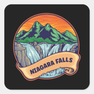 Sticker Carré Niagara Falls Waterfall Adventure