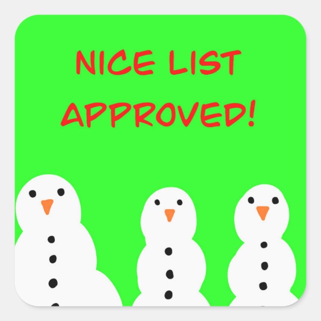 Sticker Carré Nice list approved stickers! (Devant)